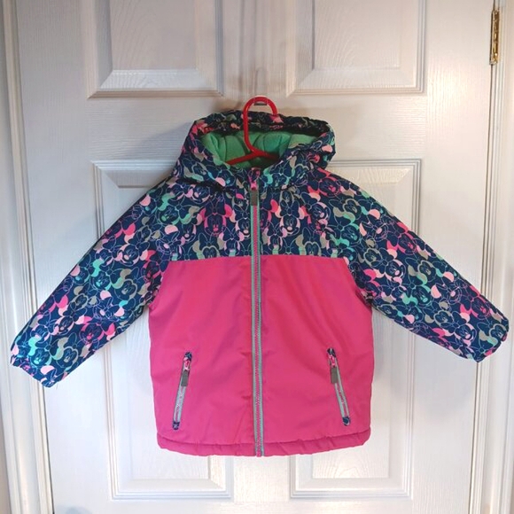 Minnie Mouse Puffer Jacket Winter Coat Disney Pink Teal Girls Size 3T NWOT - Picture 10 of 16